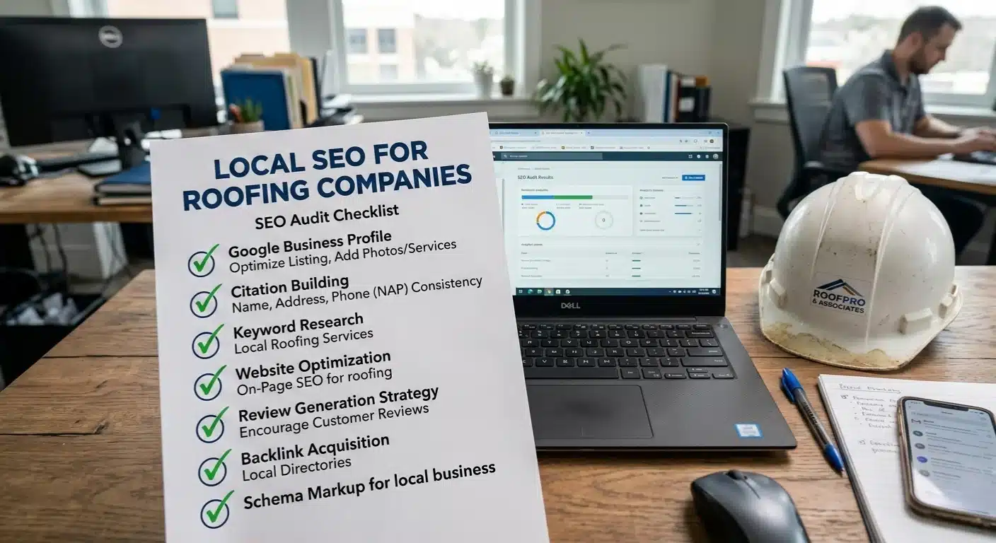 Step-by-step local SEO for roofing companies audit checklist for 2026.